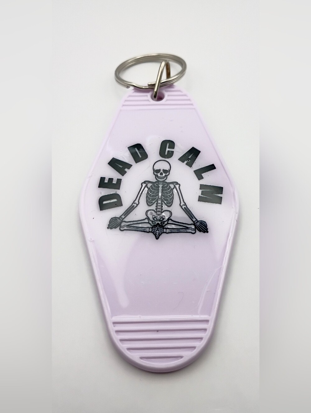 Dead Calm Skeleton Keychain Handmade UV Resin Goth Horror Spooky Gift TagCharm - Picture 2 of 2